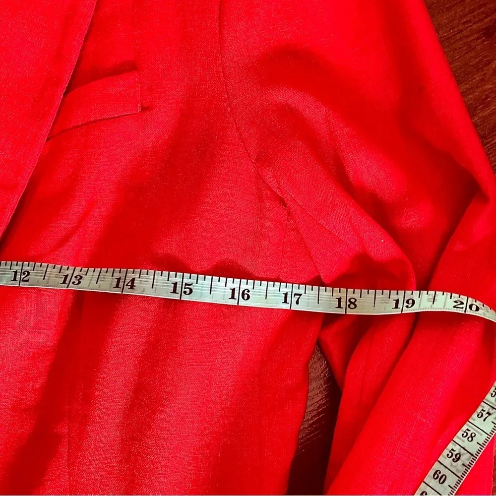 Adrienne Vittadini Women's Orange/Red Linen Blazer - Size USM - Picture 9 of 16